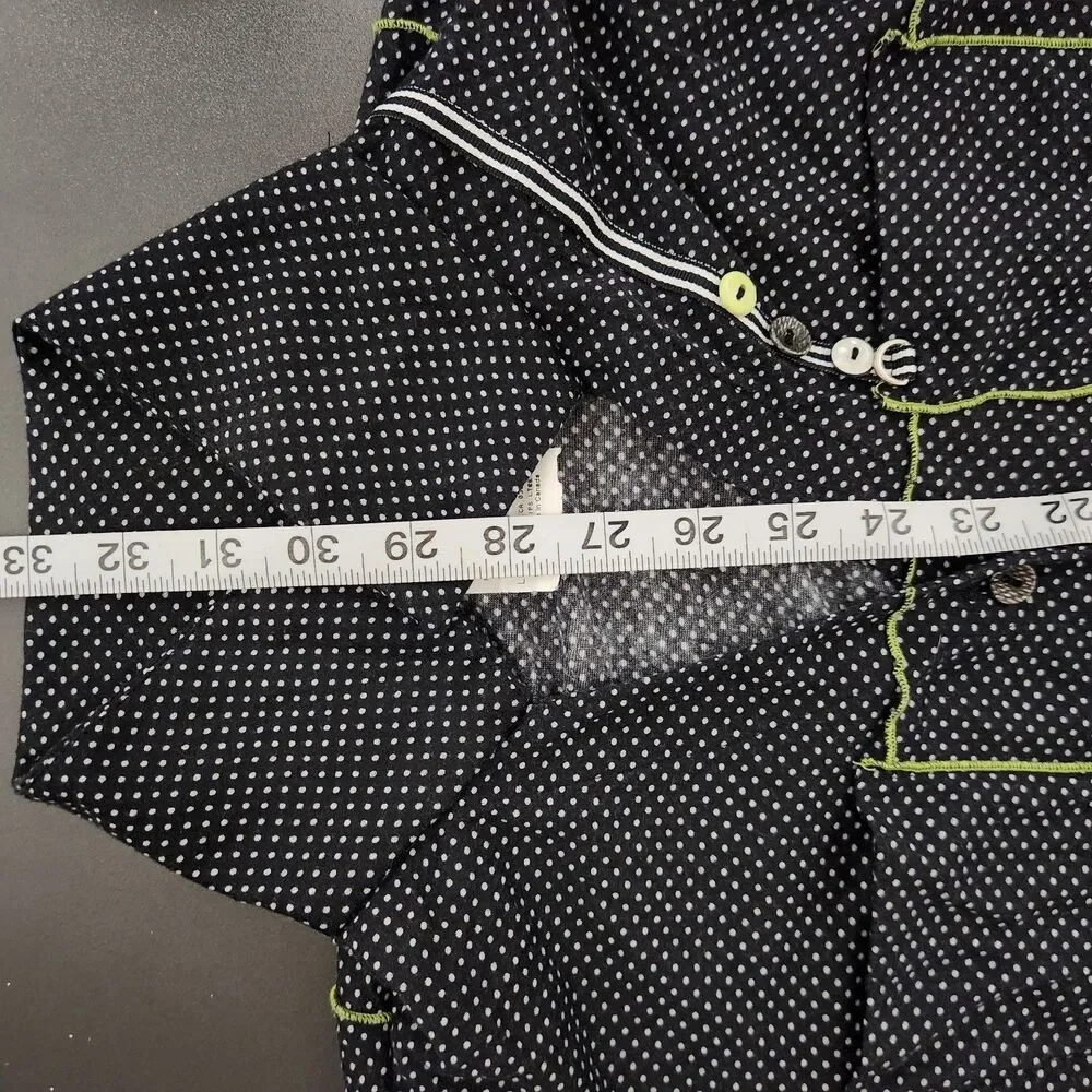 ZOÉ Women’s Black Polka Dot Button Front Tunic Top Size P/S - Picture 7 of 7